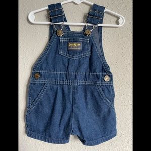 Vintage Oshkosh Bgosh Baby Girl Short Overalls
